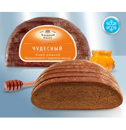 Ржаной хлеб Чудесный с медовым вкусом, бездрожжевой, нарезанный