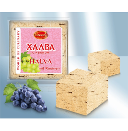 Halva de semillas de girasol con pasas
