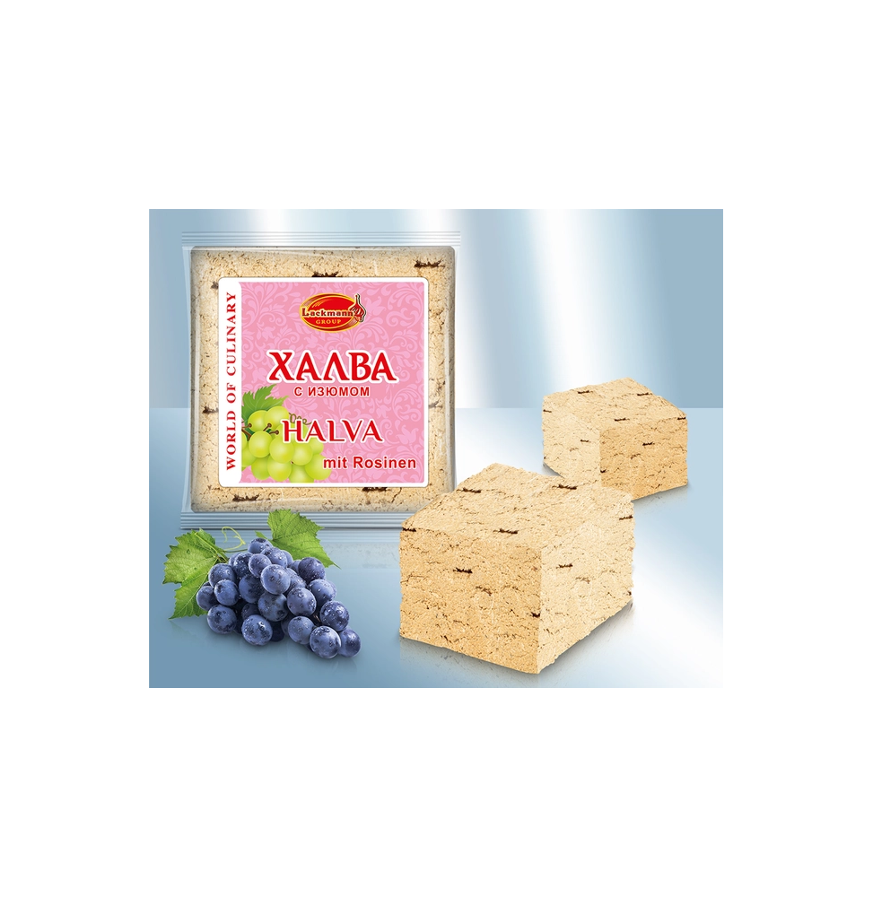 Halva de semillas de girasol con pasas