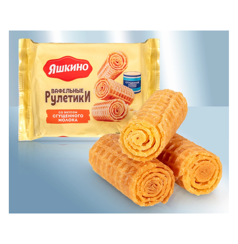 Rulitos de wafles con sabor a leche condensada