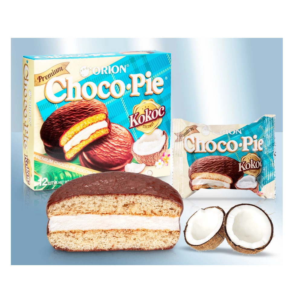 Bizcocho 'Choco Pie' con relleno de coco