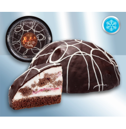 Pastel "Teddy", de chocolate y crema agria con cereza