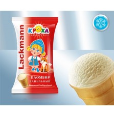 Helado cremoso con sabor a vainilla, en vaso gofre "Plombir" 130ml