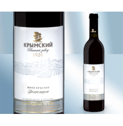 Вино "Крымское", красное, полусладкое, 10,4%, 700мл.