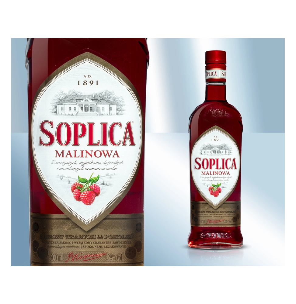 "Soplica" Licor de frambuesa 28%, 500ml