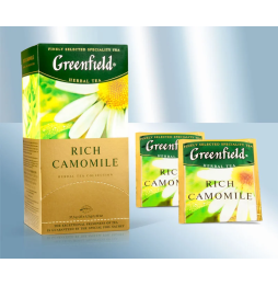 Té de hierbas Rich Camomile en bolsitas con empaque individual, 25x1,5g