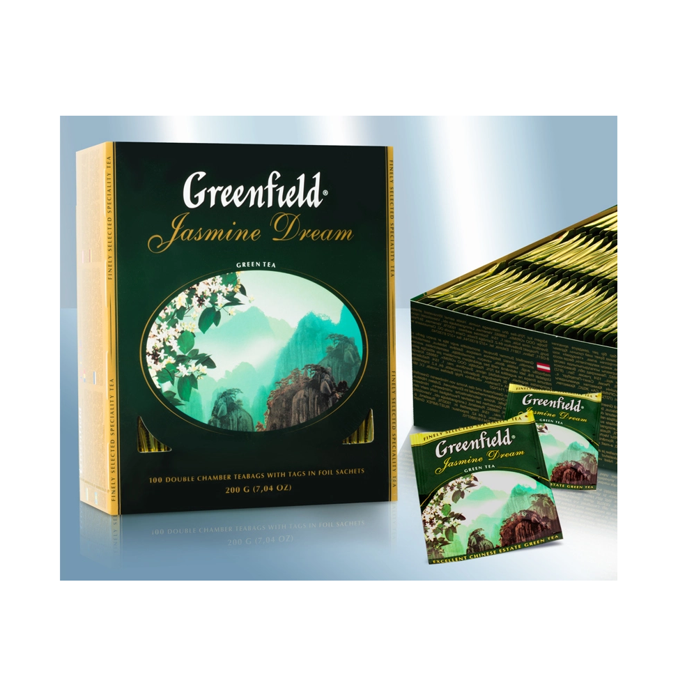 Greenfield Jasmine Dream, té verde en bolsitas (100x2g)