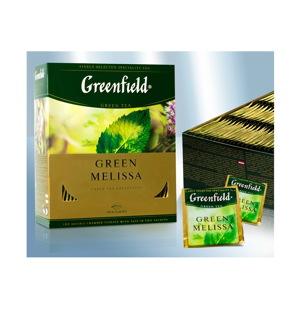 Greenfield Green Melissa, té verde en bolsitas (100x1,5g)