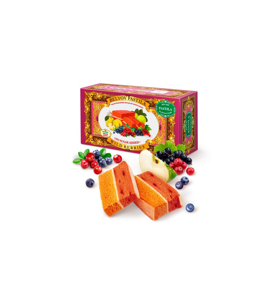 Pastila de Bélev sin azúcar con frutos del bosque, 100 g