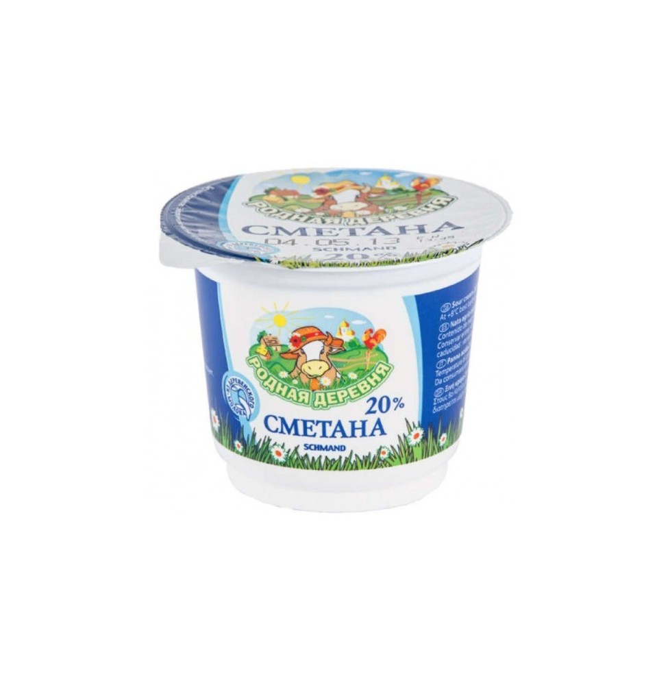 Crema agria 20% de grasa. 250g Rodnaya derevny