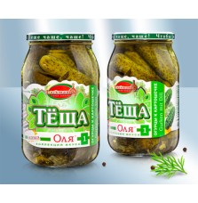 Pepinos encurtidos "Olya" nº 1, 900ml Lackmann